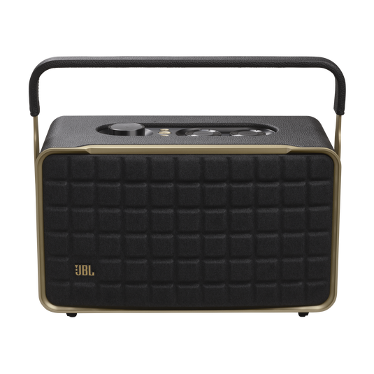 JBL Authentics 300 - Black - Portable smart home speaker with Wi-Fi, Bluetooth and voice assistants with retro design. - Front image number null