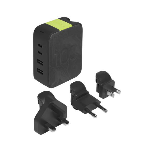 InstantCharger 100W 4 USB - Black - Ultra-powerful USB-C and USB-A GaN PD charger - Hero image number null