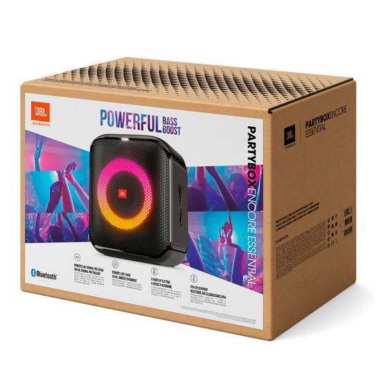 JBL Partybox Encore Essential | Tragbarer Party-Lautsprecher mit satten 100  W an kraftvollem Sound, integrierter dynamischer Lichtshow und  spritzwasserfestem Design.